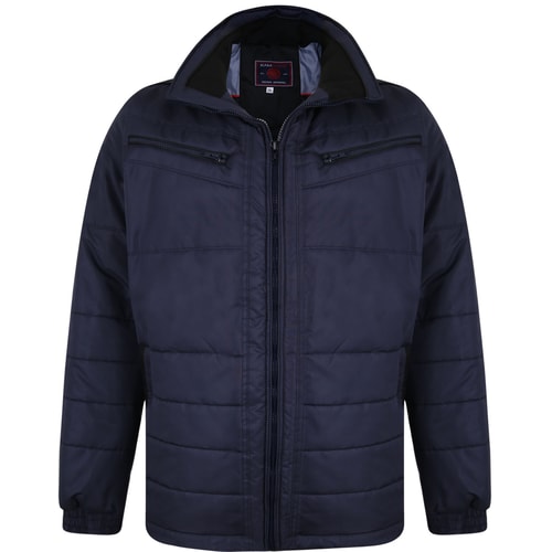 KAM Quilted Biker Jacket Navy